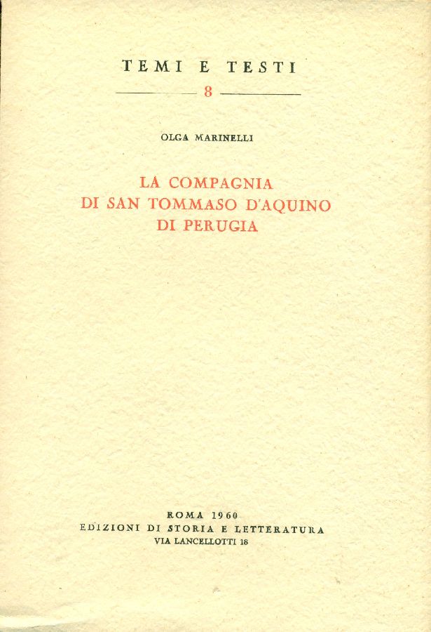 La Compagnia di San Tommaso D&amp;#39;Aquino di Perugia