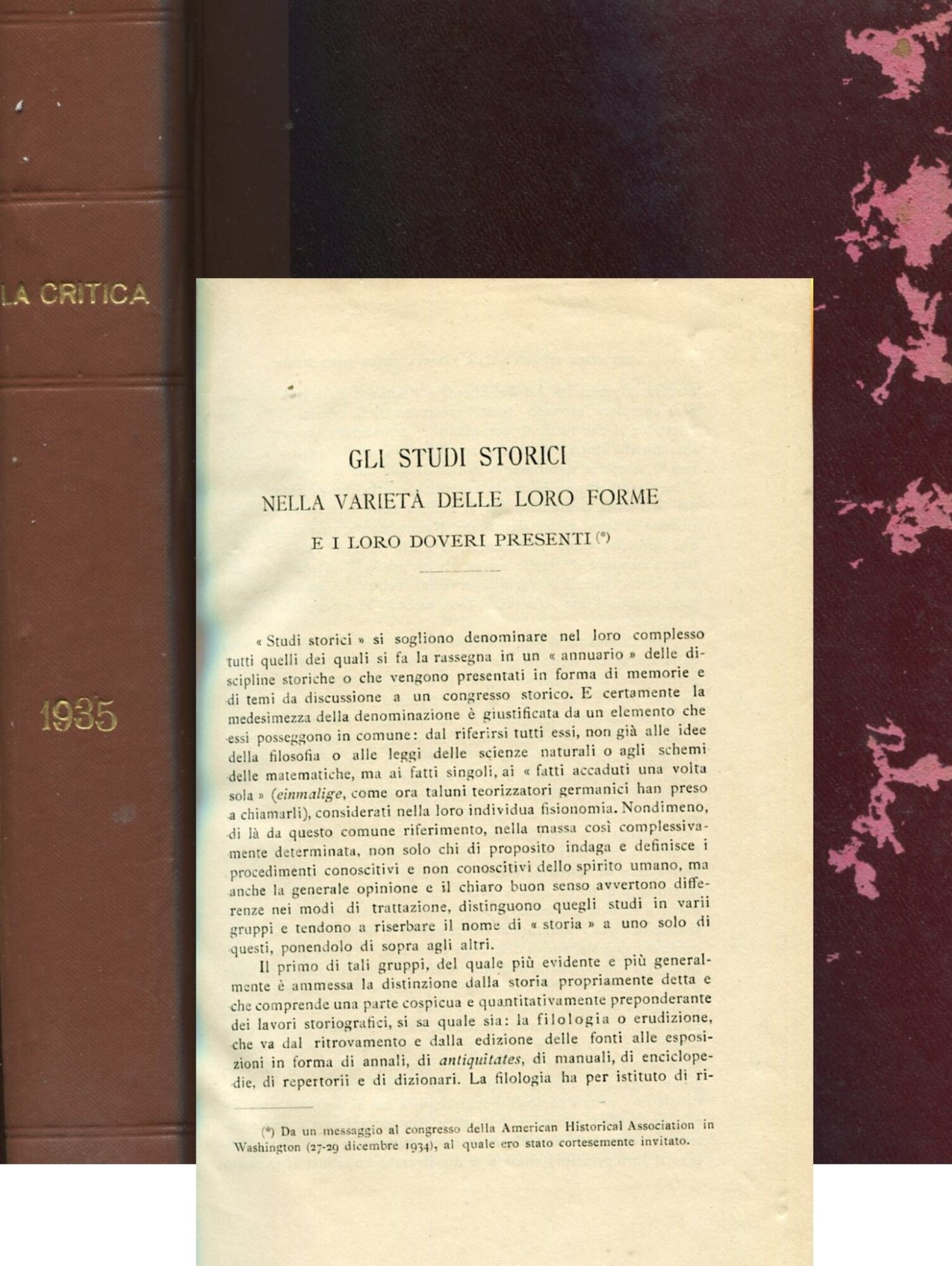 La Critica. Volume XXXIII (IX della Terza Serie), 1935. Annata …