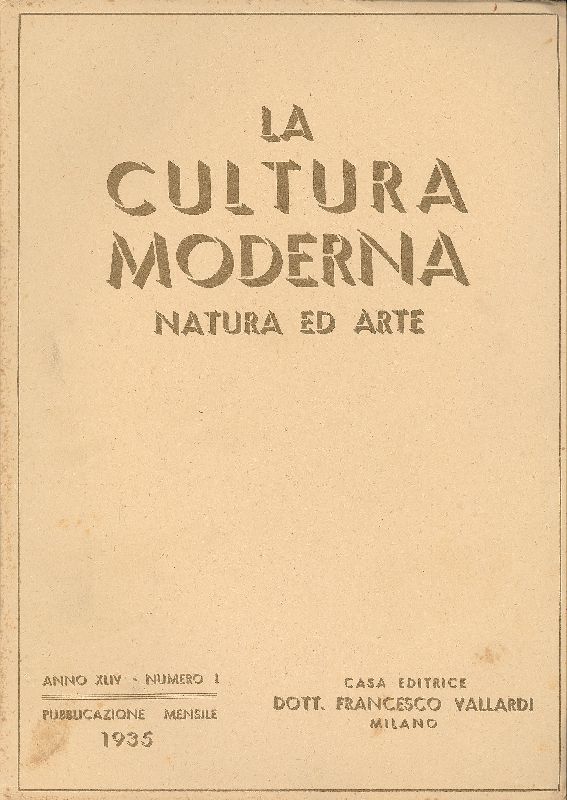 La cultura moderna. Natura ed arte. Gennaio 1935 - N. …