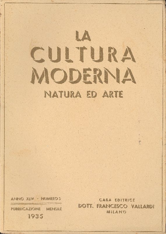 La cultura moderna. Natura ed arte. Maggio 1935 - N. …