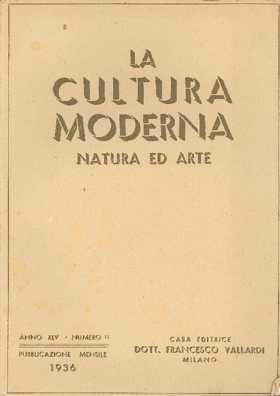 La cultura moderna. Natura ed arte. Novembre 1936 - N. …