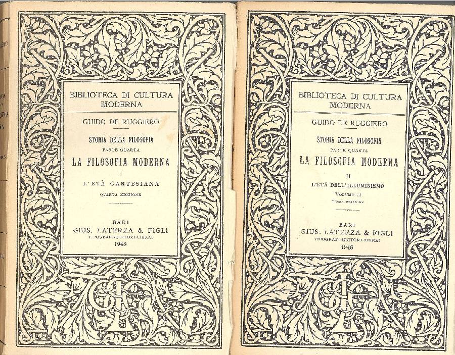 La filosofia moderna, 2 volumi, in 3 tomi