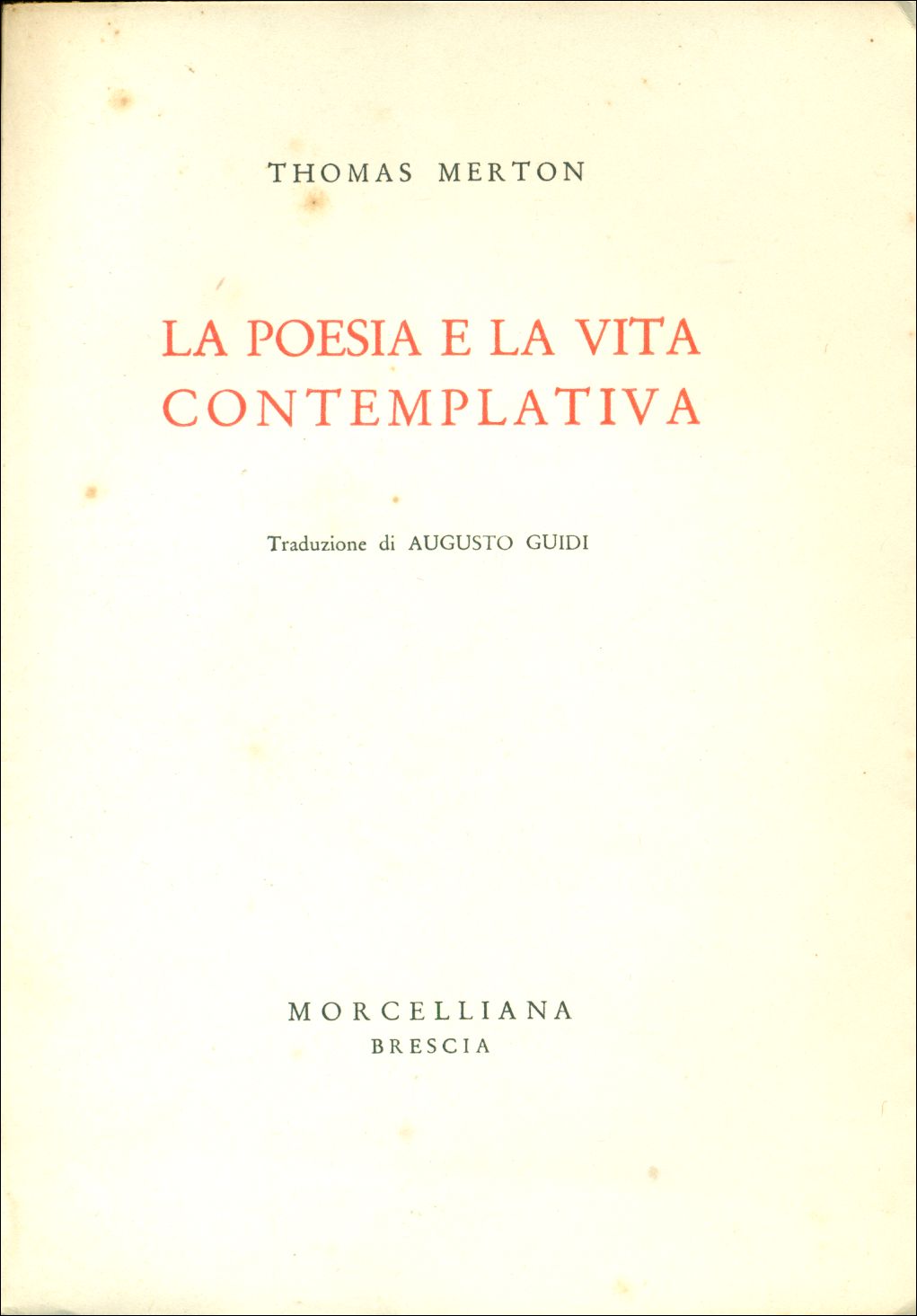 La poesia e la vita contemplativa