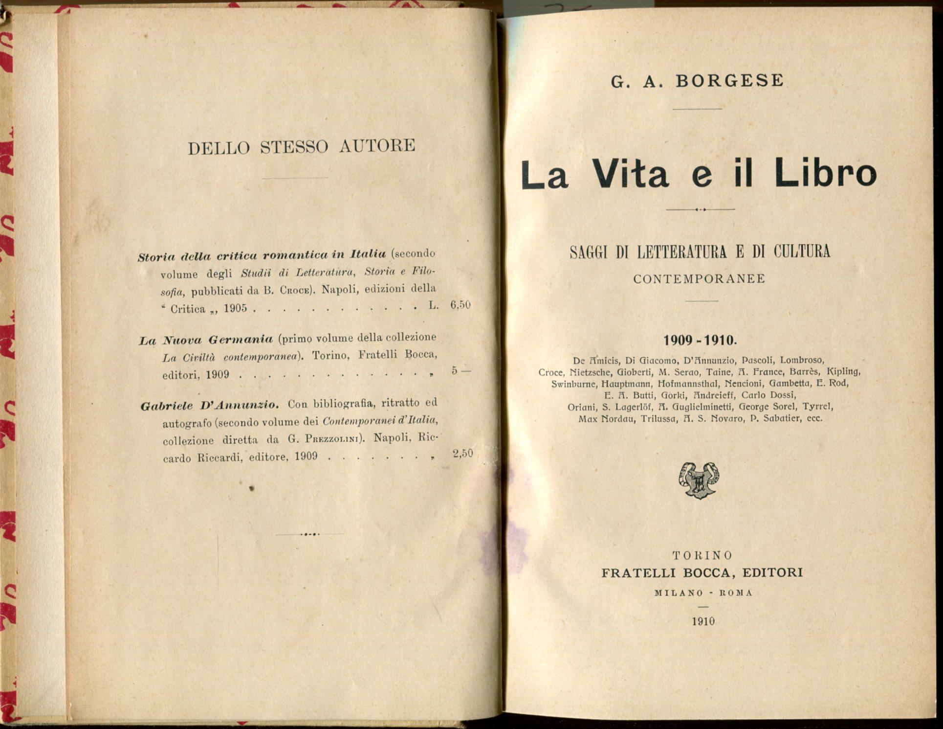 La Vita e il Libro. Saggi di letteratura e di …