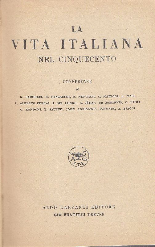 La vita italiana nel Cinquecento