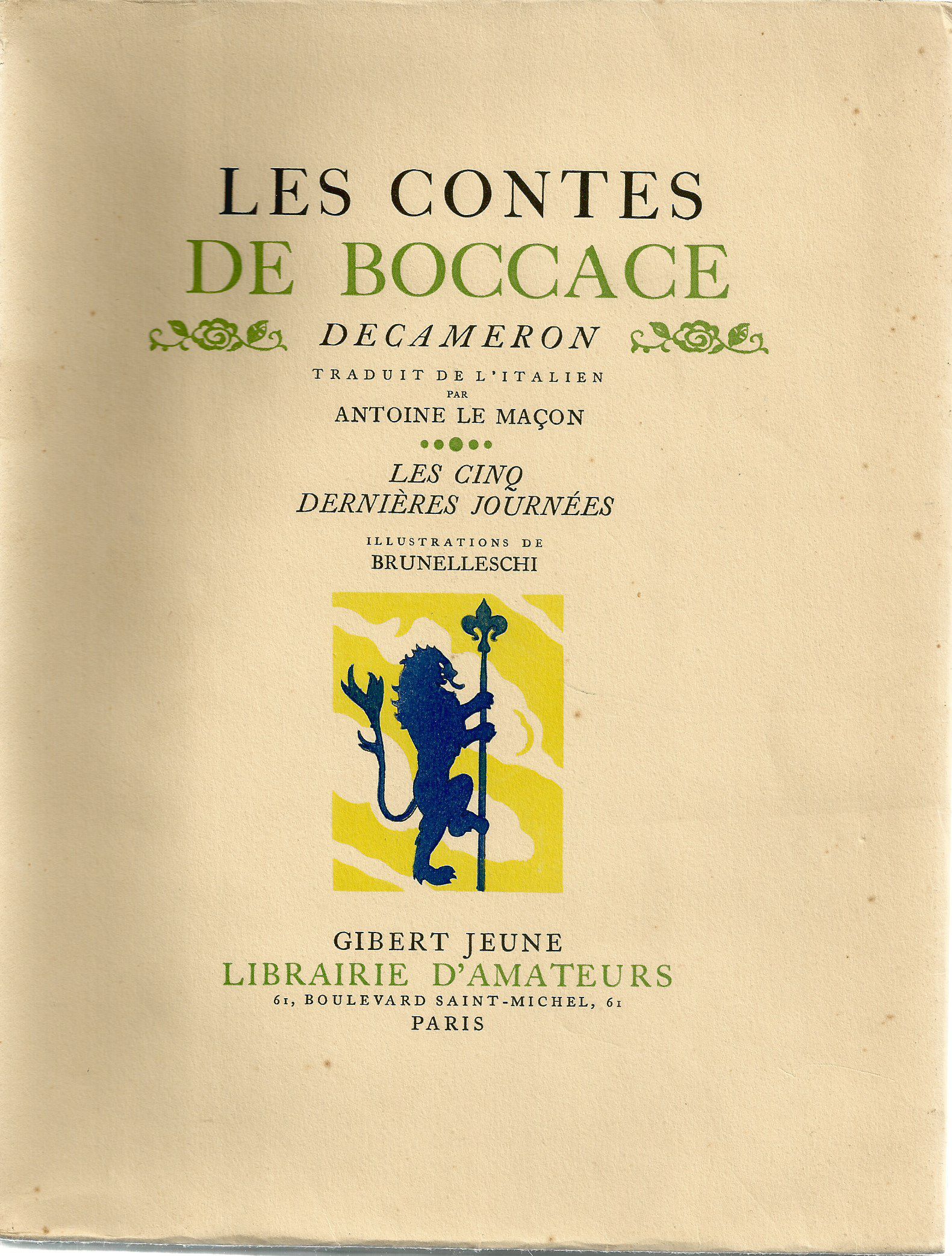 Les contes de Boccace. Decameron