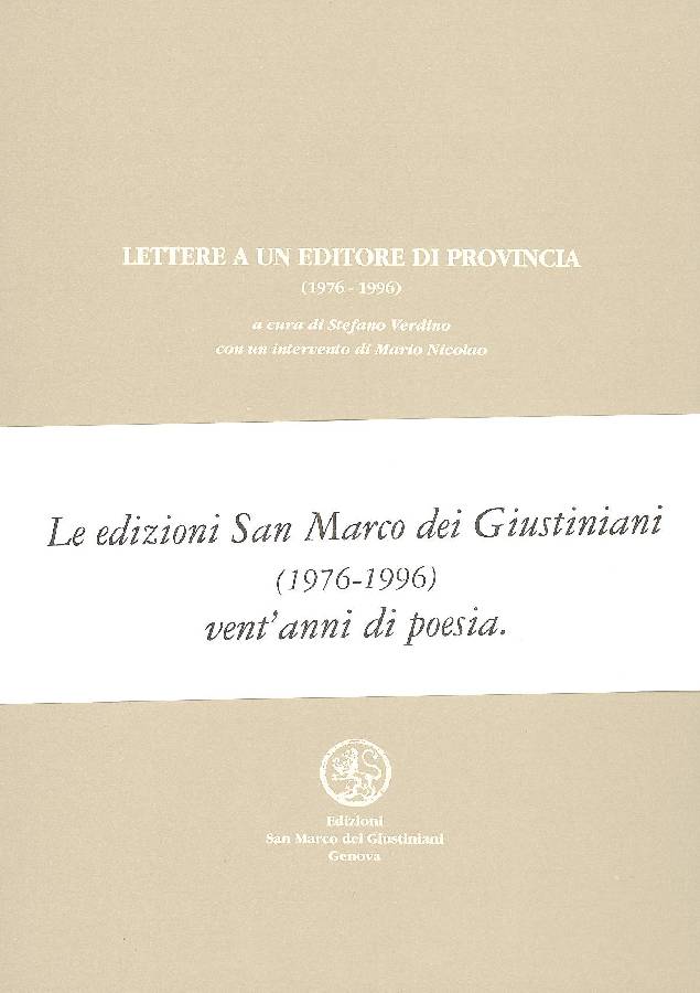 Lettere a un editore di provincia (1976-1996)