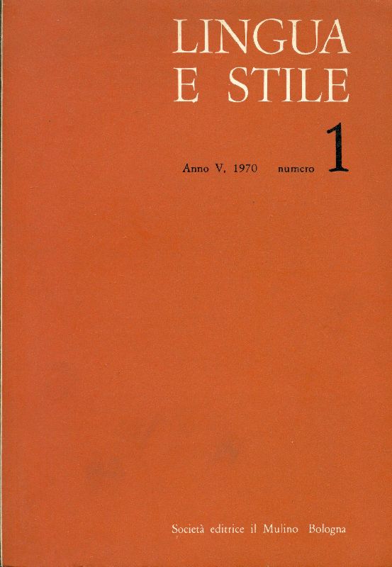 Lingua e stile. Aprile 1970 - N.1