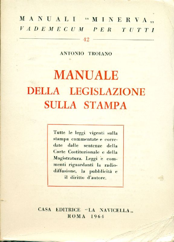 Manuale della legislazione sulla stampa