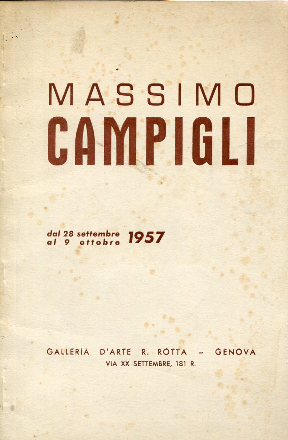 Massimo Campigli. Galleria D'arte R. Rotta, 1957