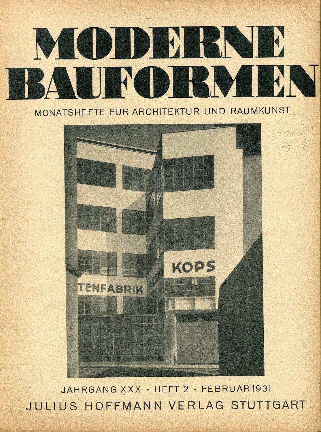 Moderne Bauformen. Monatshefte fur Architektur und Raumkunst. Jahrgang XXX, Heft …