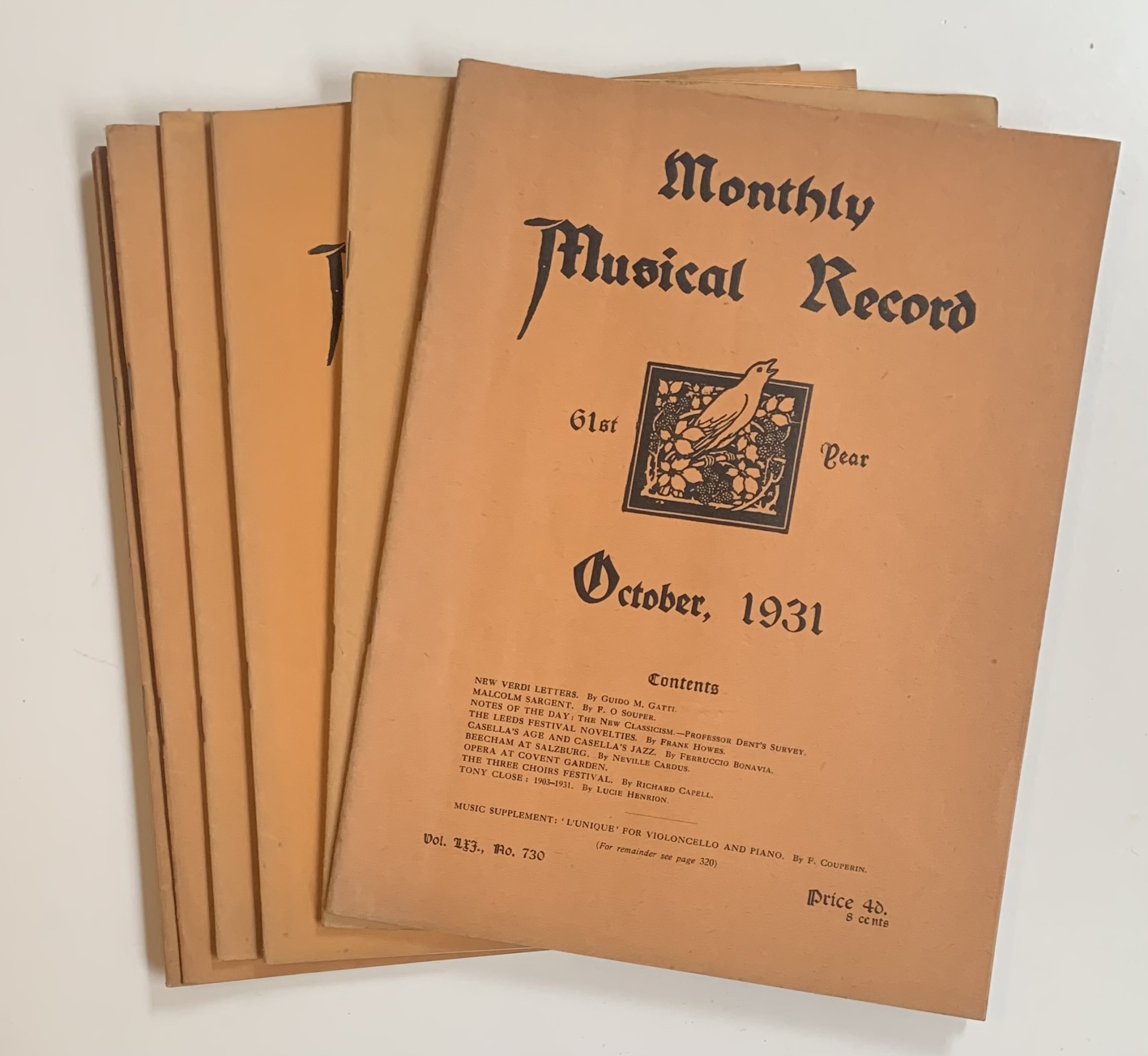 Monthly Musical Record 1931-1937 (5 numbers)
