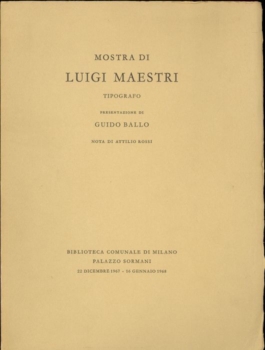 Mostra di Luigi Maestri tipografo