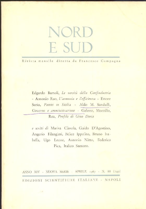 Nord e Sud. Aprile 1967 - N. 88 (149)