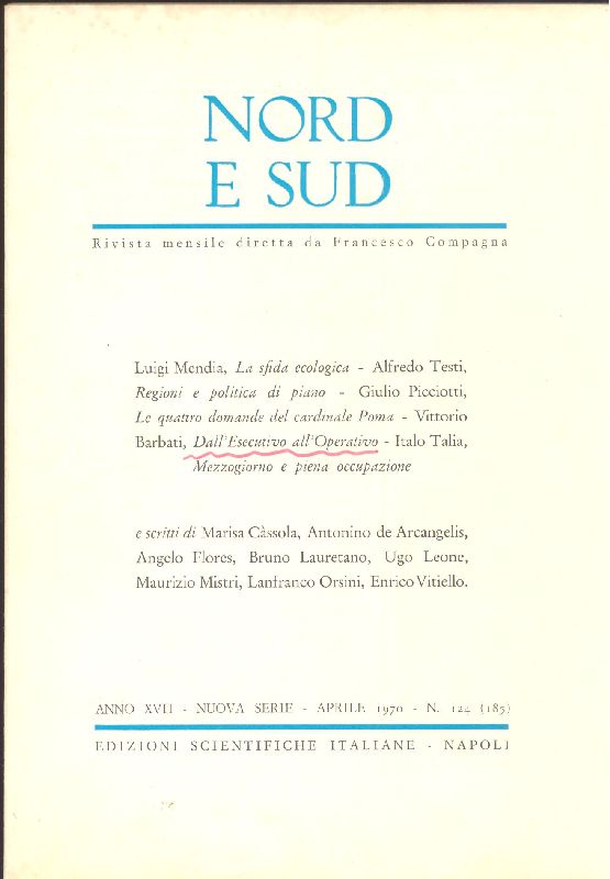 Nord e Sud. Aprile 1970 - N. 124 (185)