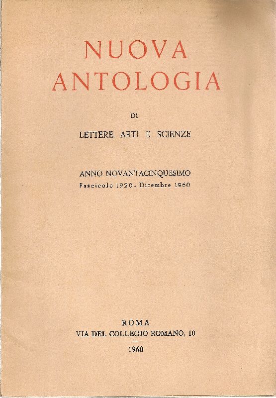 Nuova Antologia. Dicembre 1960, Anno 95, Fascicolo 1920