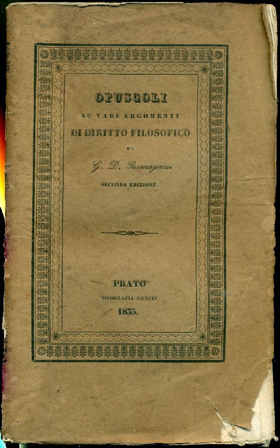 Opuscoli su vari argomenti di diritto filosofico