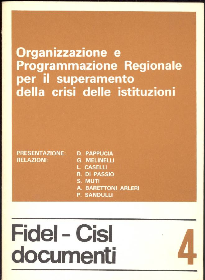 Organizzazione e Programmazione Regionale per il superamento della crisi delle …