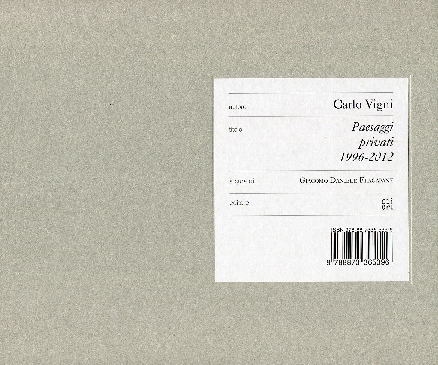 Carlo Vigni. Paesaggi privati 1996-2012