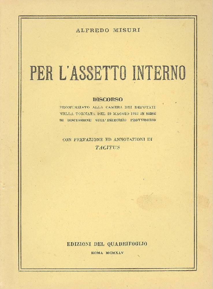 Per l&amp;#39;assetto interno