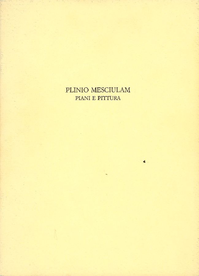 Plinio Mesciulam. Piani e pittura