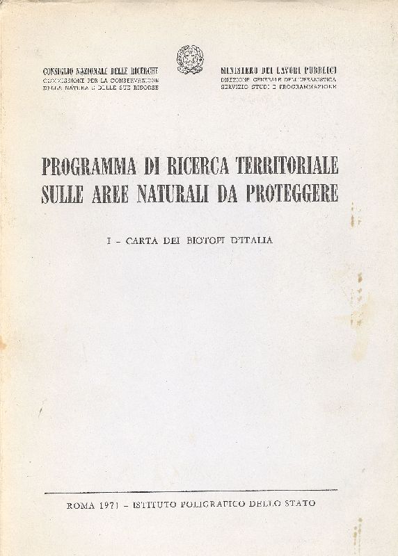Programma di ricerca territoriale sulle aree naturali da proteggere. I …