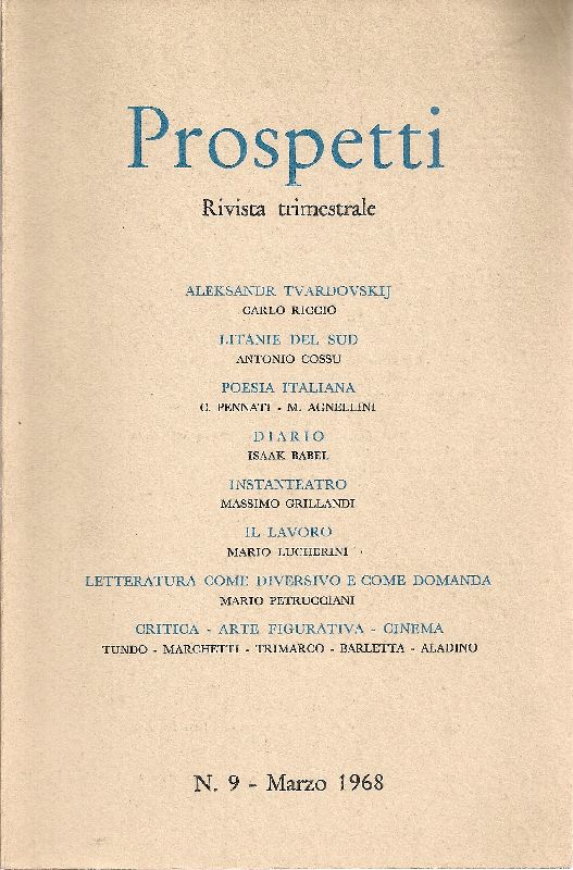 Prospetti. Anno III, N. 9, Marzo 1968