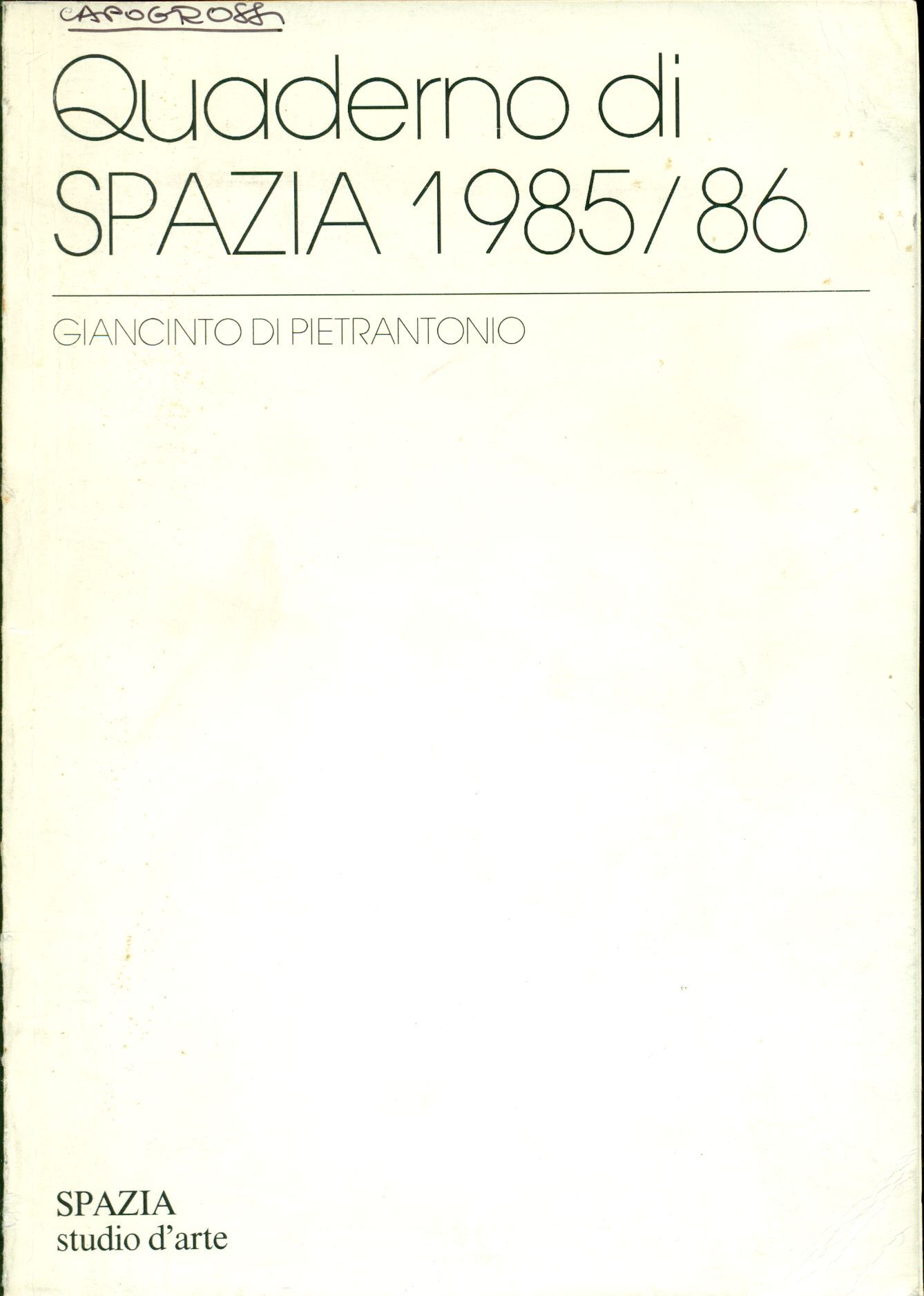 Quaderno di Spazia 1985/86