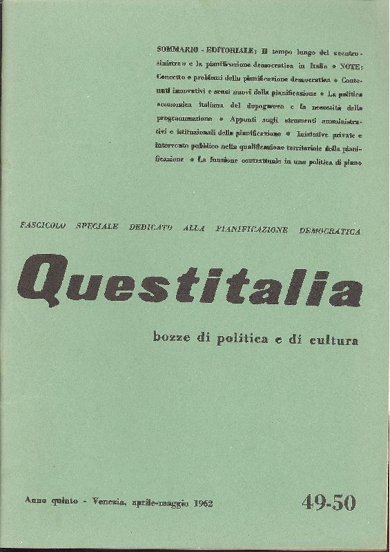 Questitalia. Anno 5, Aprile-Maggio 1962, Numero 49-50