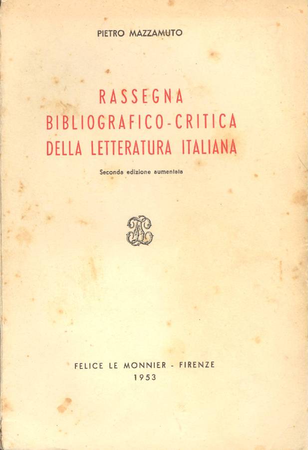 Rassegna bibliografico-critica della letteratura italiana