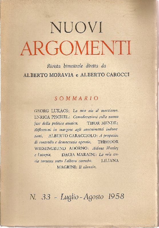 Rivista bimestrale diretta da Alberto Moravia e Alberto Carocci. N. …