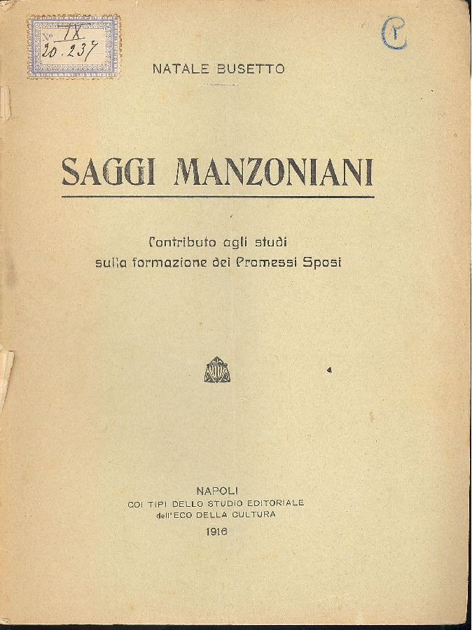 Saggi manzoniani