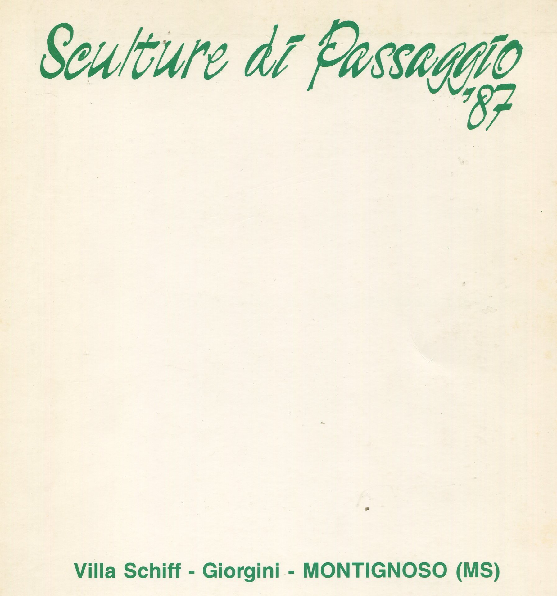 Sculture di passaggio '87