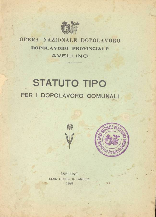 Statuto tipo per i dopolavoro comunali