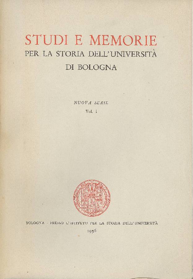 Studi e memorie per la storia dell'Università di Bologna