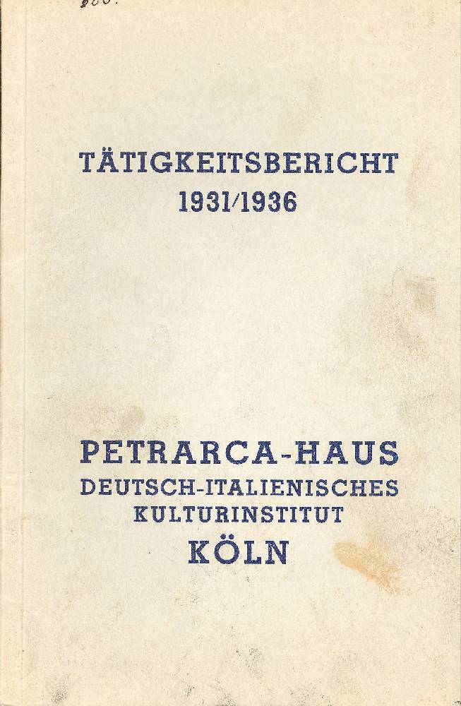 Tatigkeitsbericht 1931/1936
