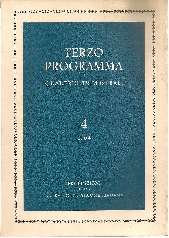 Terzo Programma. N. 4, 1964