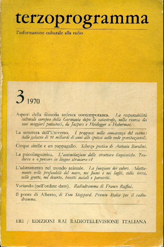 Terzoprogramma. N.3, 1970