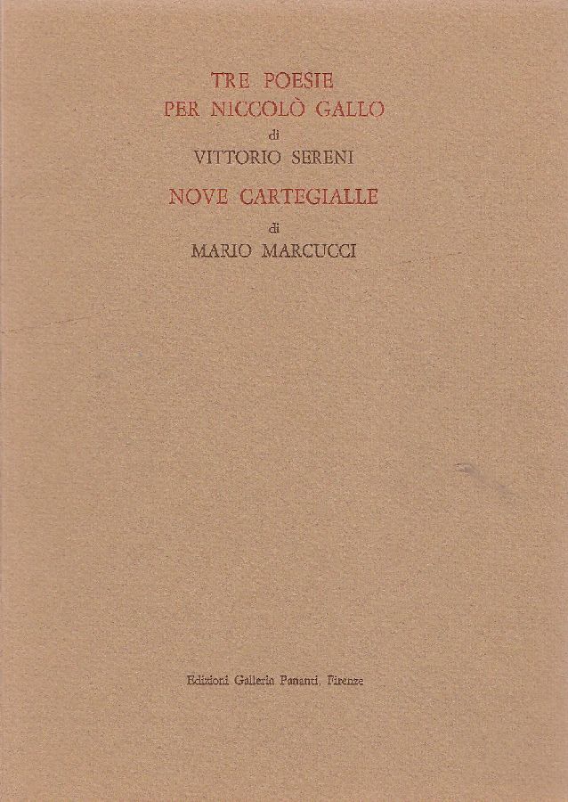 Tre poesie per Niccolò Gallo