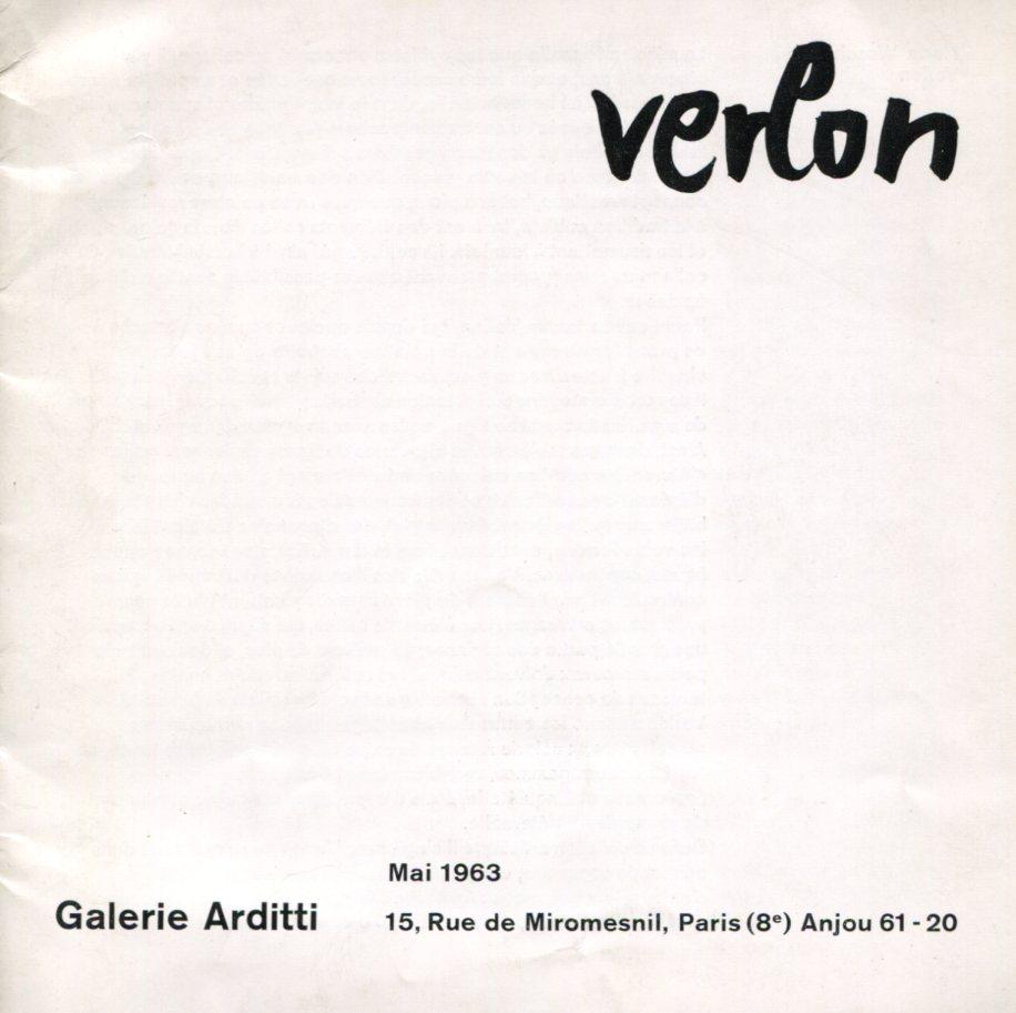 Verlon, Brochure di mostra, Paris, 1963