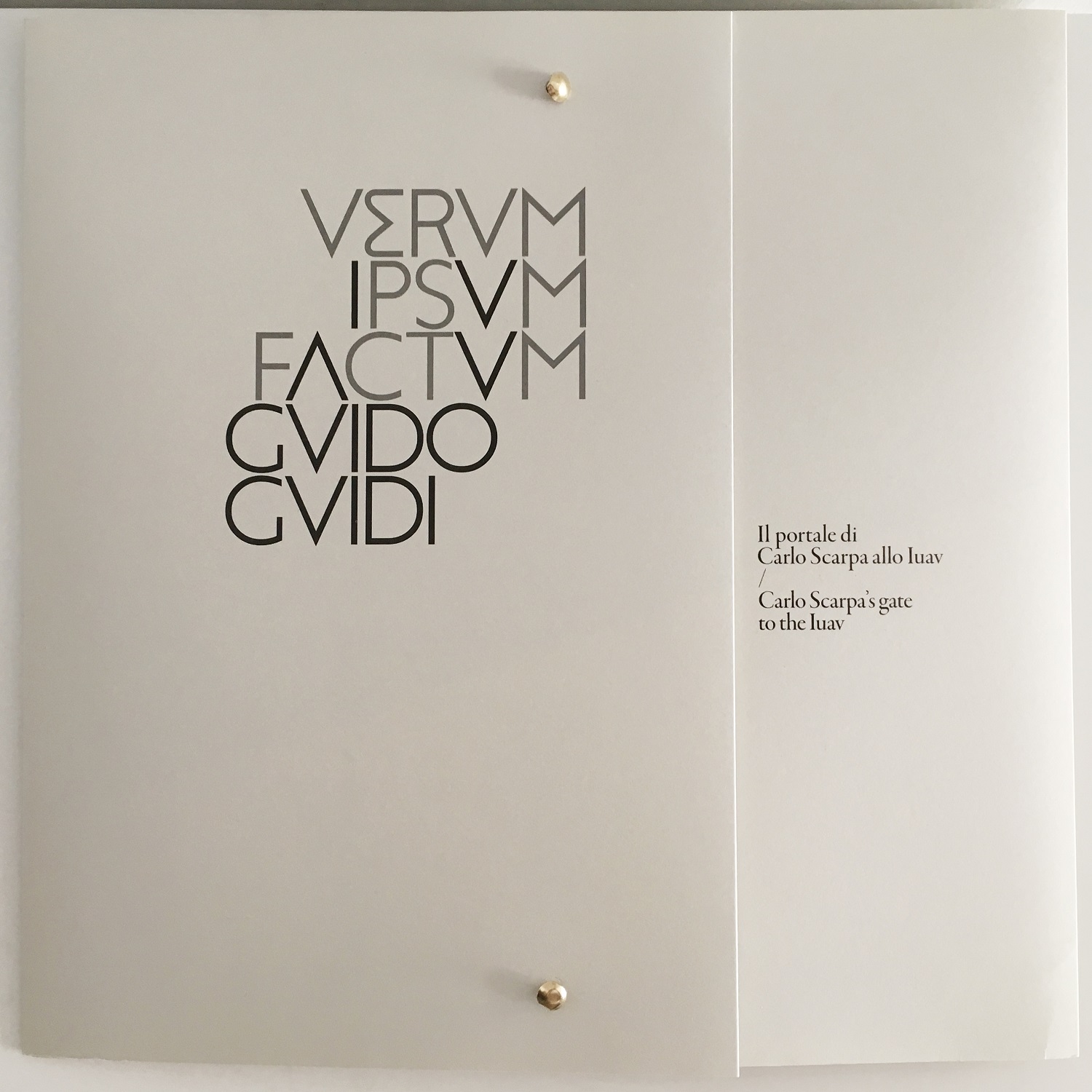 Verum Ipsum Factum. Il portale di Carlo Scarpa allo IUAV
