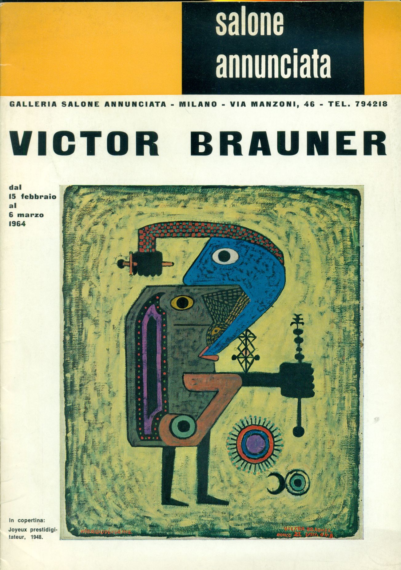 Victor Brauner. Galleria Salone Annunciata 1964