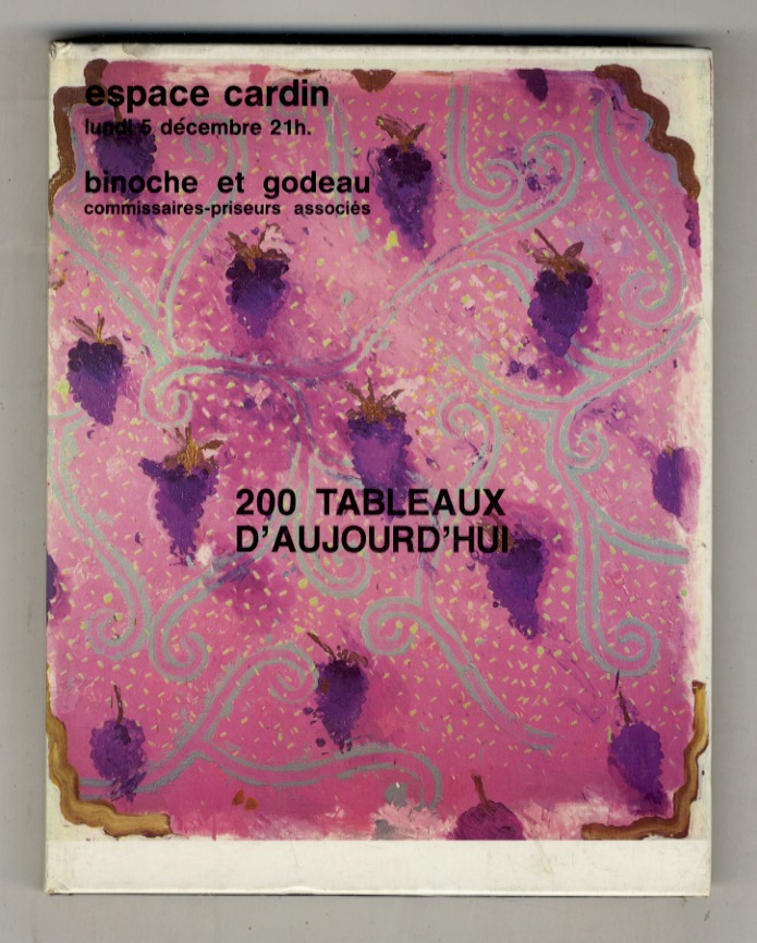 200 tableaux d'aujourd'hui. Vente du lundi 5 décembre 1983 à …
