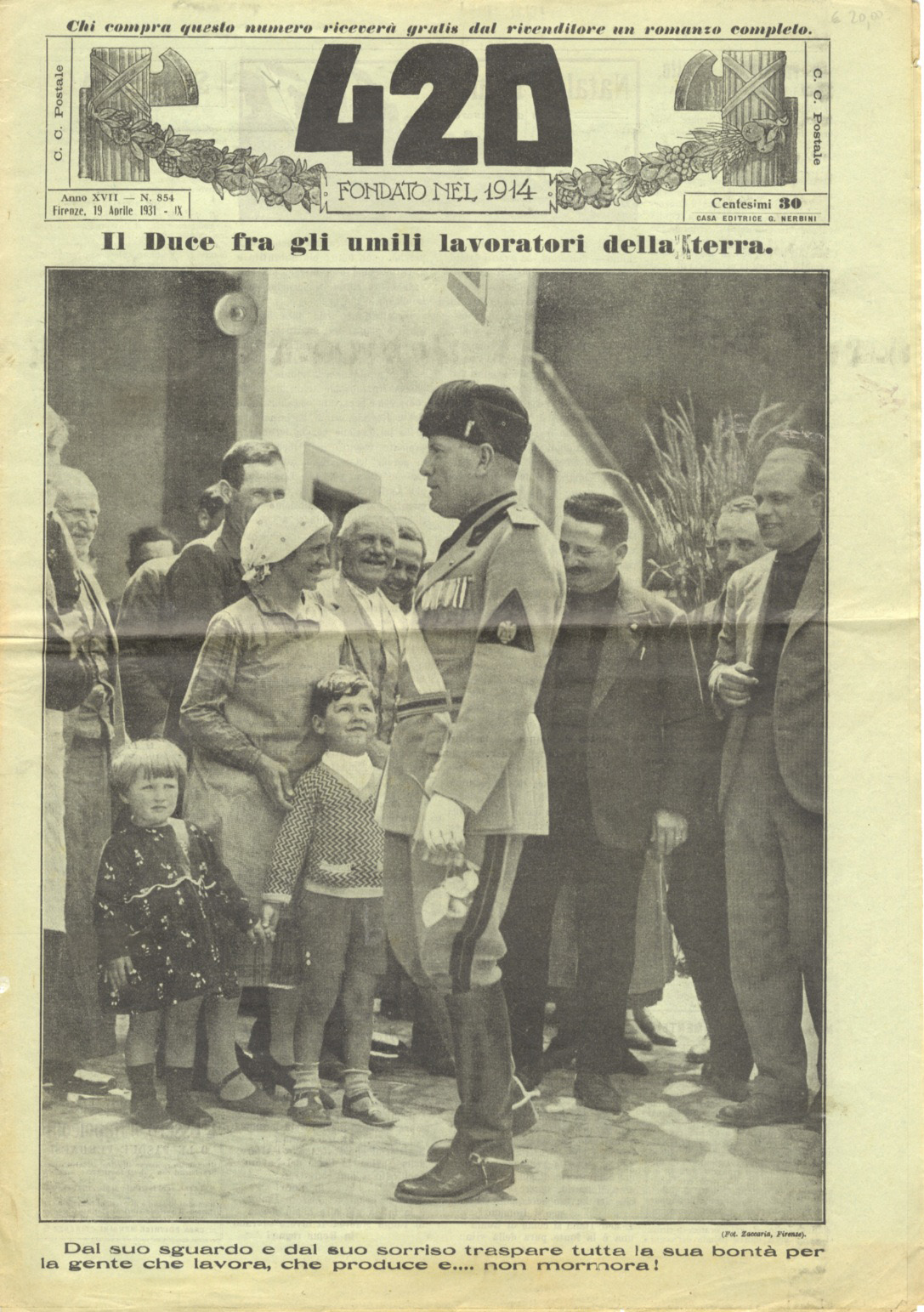 420. Fondato nel 1914. Anno XVII . N. 854. Firenze, …