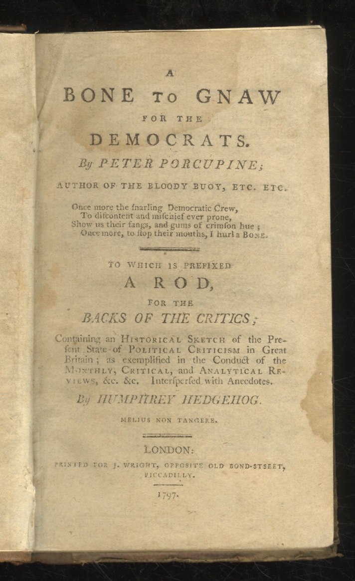 A Bone to Gnaw for the Democrats. By Peter Porcupine; …