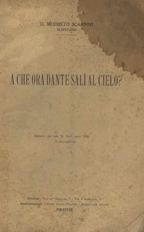 A che ora Dante salì al cielo?