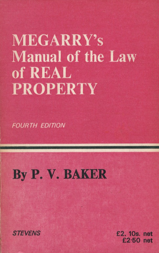 A Manual of the Law of Real Property. Fourth edition.