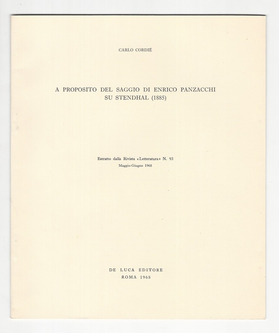 A proposito del saggio di Enrico Panzacchi su Stendhal (1885). …