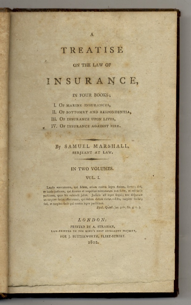 A treatise on the Law of Insurance in four books: …