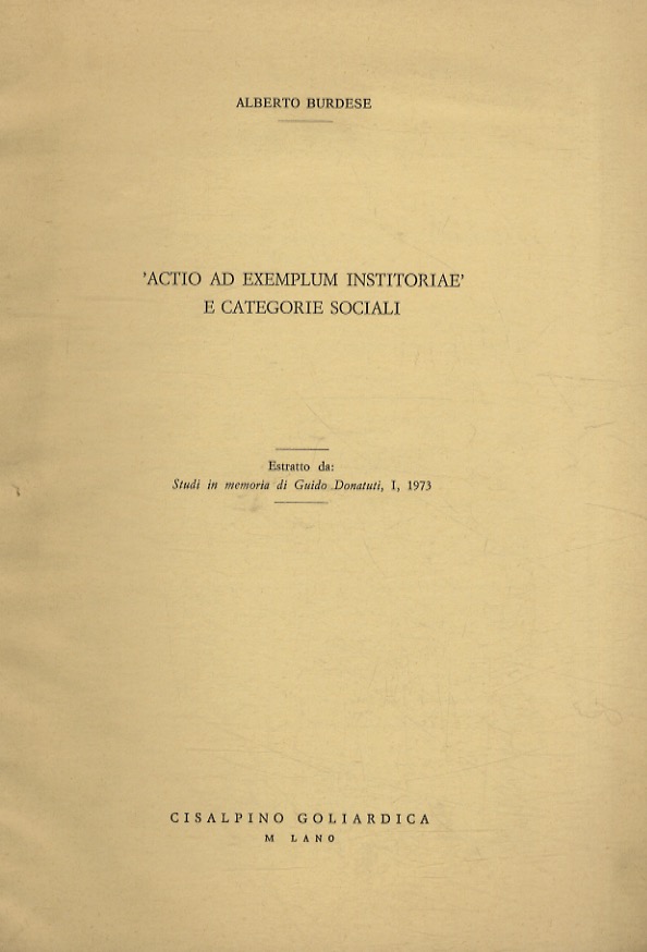 'Actio ad exemplum institoriae' e categorie sociali.
